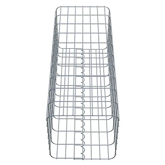 Gabiona Gabionensäule37 x 37 x 100 cm, Metall, Maschenbreite: 50 mm, Maschenhöhe: 100 mm - Ansicht eines rechteckigen Gabionenkorbs aus Metalldraht, der zur Stützung von Hängen oder als dekoratives Element im Gartenbau verwendet wird.
