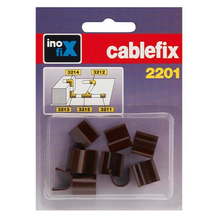Inofix Cablefix Pieza de unión para canaleta 2201 (Marrón, 10 uds.)