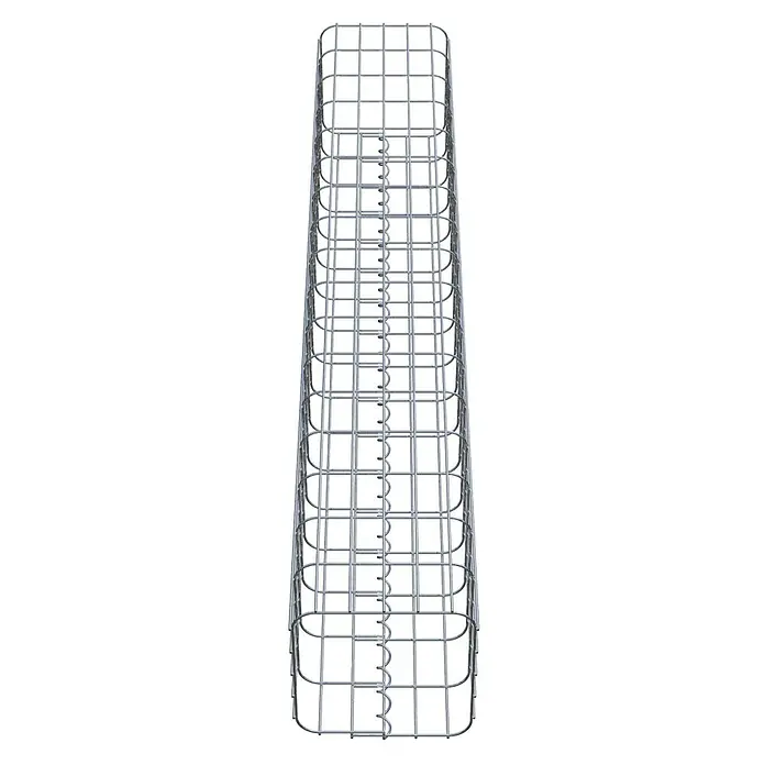 Gabiona Gabionensäule27 x 27 x 170 cm, Metall, Maschenbreite: 50 mm, Maschenhöhe: 100 mm - Ein länglicher Gabionenkorb aus verzinktem Drahtgeflecht, ideal für den Garten- und Landschaftsbau zur Hangbefestigung oder als dekoratives Element.