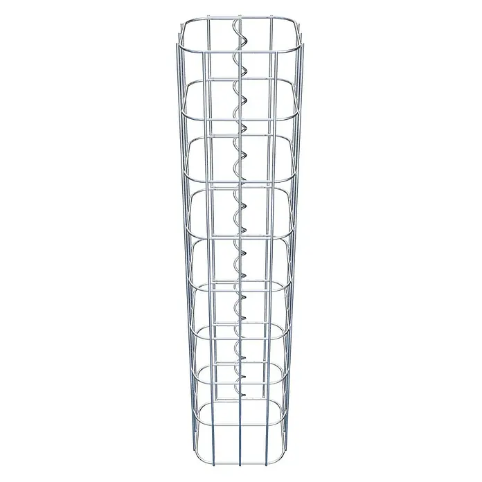 Gabiona Gabionensäule - 17 x 80 cm, Stahl, Maschenbreite: 50 mm, Maschenhöhe: 100 mm - Produktabbildung eines spiralförmigen Gabionenkorbs aus Metall. Ideal für Gartenprojekte und Landschaftsbau, robust und dekorativ.