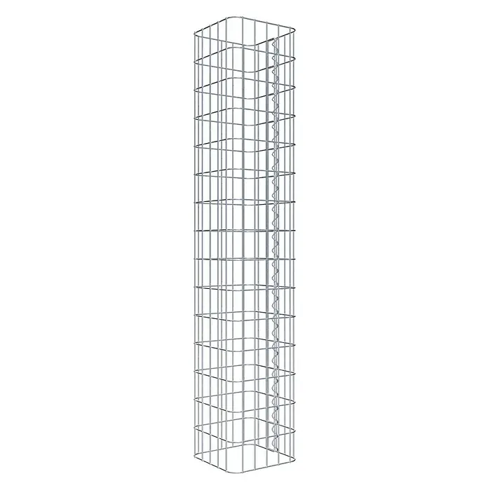 Gabiona Gabionensäule - 27 x 27 x 150 cm, Metall, Maschenbreite: 50 mm, Maschenhöhe: 100 mm - Der Gabionenkorb ist aus stabilem Draht gefertigt und eignet sich ideal für den Einsatz im Garten- und Landschaftsbau.