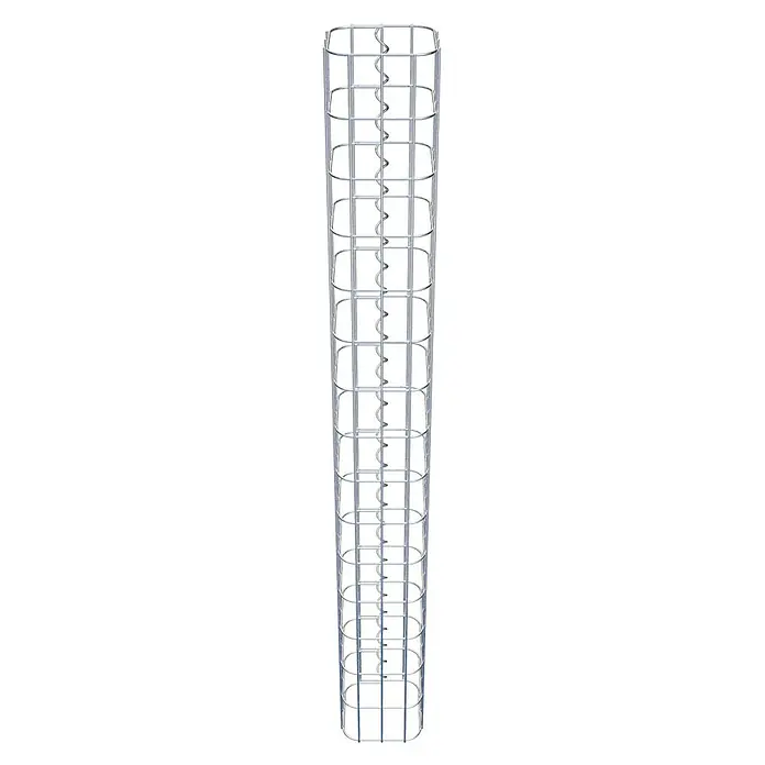 Gabiona Gabionensäule - 17 x 17 x 150 cm, Metall, Maschenbreite: 50 mm, Maschenhöhe: 100 mm - Der Pflanzenturm aus Metall bietet Pflanzen eine stabile Stütze beim Wachsen und Ranken im Garten.