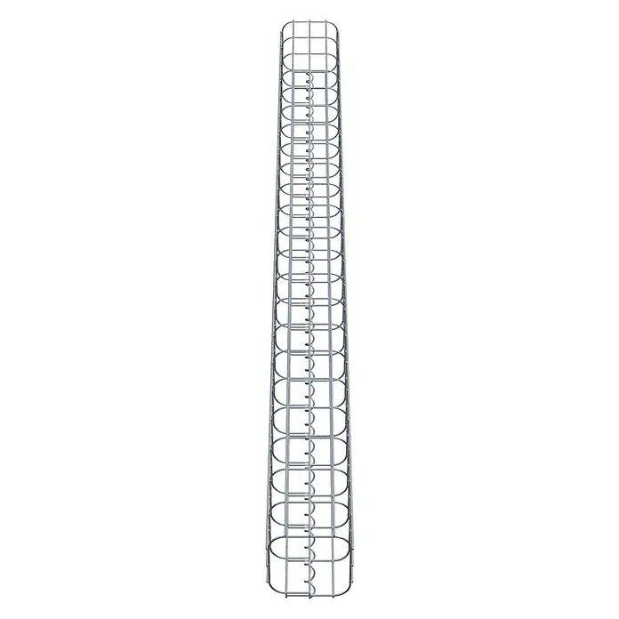 Gabiona Gabionensäule - 17 x 17 x 220 cm, Metall, Maschenbreite: 50 mm, Maschenhöhe: 100 mm - Eine Draufsicht auf einen Leuchtturm-Fahrradständer aus Stahl, der eine platzsparende und sichere Lösung für die Fahrradaufbewahrung bietet.