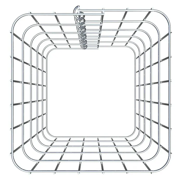 Gabiona Gabionensäule - 32 x 32 x 50 cm, Metall, Maschenbreite: 50 mm, Maschenhöhe: 100 mm - Chromfarbener Duschvorhangring mit rechteckigem Chromrahmen, der einen modernen Touch verleiht.