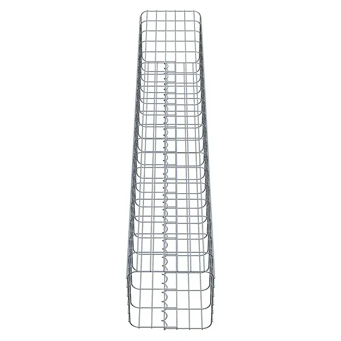 Gabiona Gabionensäule - 32 x 32 x 190 cm, Metall, Maschenbreite: 50 mm, Maschenhöhe: 100 mm - Ein Gabionenkorb aus verzinktem Drahtgeflecht, ideal für Garten- und Landschaftsbau. Robust und vielseitig einsetzbar als Sichtschutz oder Stützmauer.