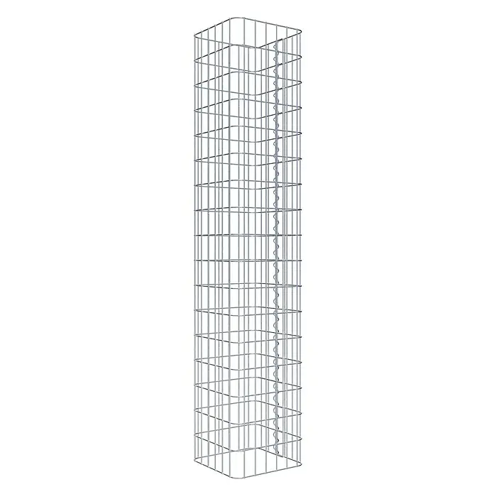 Gabiona Gabionensäule - 32 x 32 x 170 cm, Metall, Maschenbreite: 50 mm, Maschenhöhe: 100 mm - Ein hochformatiger Gabionenkorb aus robustem Drahtgeflecht, ideal für stilvolle Gartengestaltung und dekorative Zwecke im Außenbereich.
