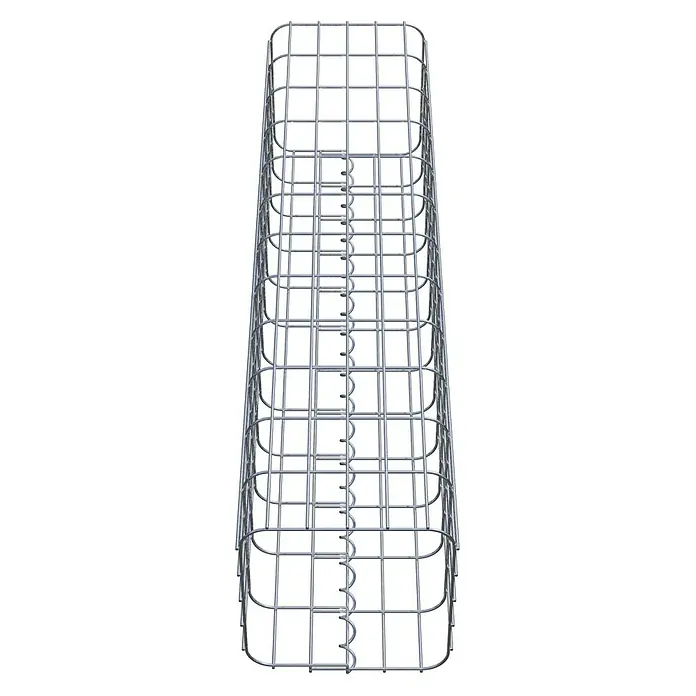 Gabiona Gabionensäule - 27 x 27 x 120 cm, Metall, Maschenbreite: 50 mm, Maschenhöhe: 100 mm - Ein Gabionenkorb aus verzinktem Stahlgitter, ideal für Garten- und Landschaftsbau, der Stabilität und modernes Design vereint.