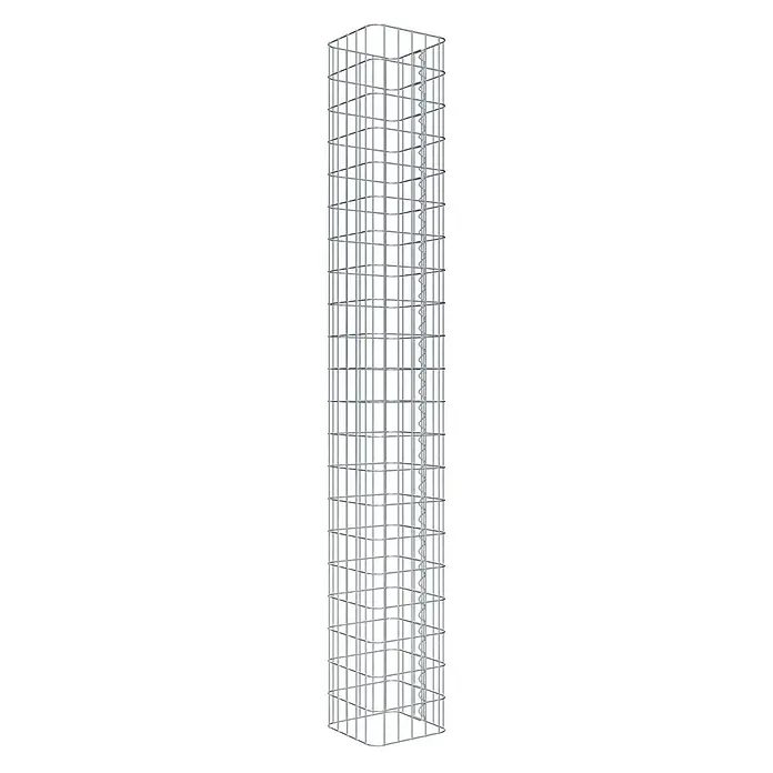 Gabiona Gabionensäule - 27 x 27 x 210 cm, Metall, Maschenbreite: 50 mm, Maschenhöhe: 100 mm - Ein schlanker, hoher Gabionenkorb aus Drahtgitter. Robust und ideal für den Gartenbau oder zur Gestaltung von Aussenbereichen.