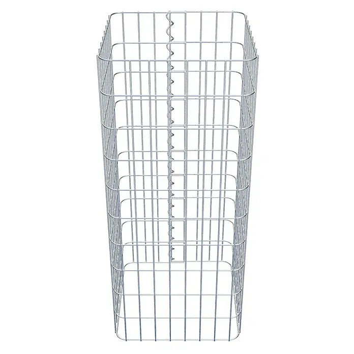 Gabiona Gabionensäule - 42 x 42 x 100 cm, Metall, Maschenbreite: 50 mm, Maschenhöhe: 100 mm - Abbildung eines Gabionenkorbs. Der Gabionenkorb ist aus Metall gefertigt und dient zur Befüllung mit Steinen oder anderen Materialien.