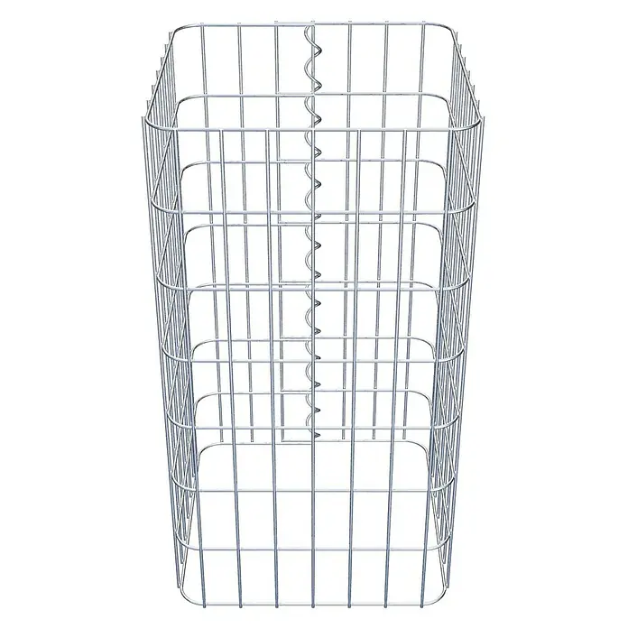 Gabiona Gabionensäule - 37 x 37 x 70 cm, Metall, Maschenbreite: 50 mm, Maschenhöhe: 100 mm - Ein Drahtkorb, ideal für die Aufbewahrung von Gegenständen. Er bietet eine robuste Konstruktion und ein modernes Aussehen für verschiedenste Anwendungen.