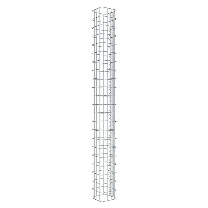 Gabiona Gabionensäule - 22 x 22 x 220 cm, Metall, Maschenbreite: 50 mm, Maschenhöhe: 100 mm - Drahtgitter-Pflanzstütze in Turmform zur Unterstützung von Kletterpflanzen. Die Struktur bietet stabilen Halt und ein dekoratives Element für Gärten.