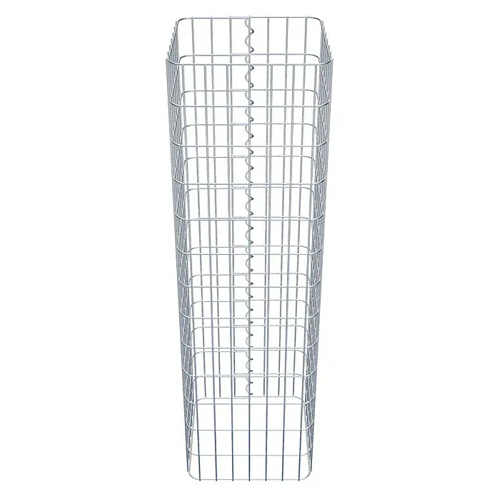 Gabiona Gabionensäule - 37 x 37 x 130 cm, Metall, Maschenbreite: 50 mm, Maschenhöhe: 100 mm - Ein schlanker Gabionenkorb aus verzinktem Drahtgeflecht, ideal für dekorative Steinsäulen im Garten. Das Drahtgitter bietet Stabilität für verschiedene Füllmaterialien.