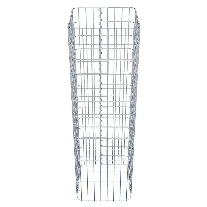 Gabiona Gabionensäule - 42 x 42 x 140 cm, Metall, Maschenbreite: 50 mm, Maschenhöhe: 100 mm - Das Bild zeigt einen Gabionenkorb aus verzinktem Draht, der sich ideal für den Garten- und Landschaftsbau eignet.