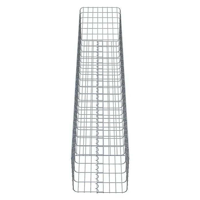 Gabiona Gabionensäule - 42 x 42 x 210 cm, Metall, Maschenbreite: 50 mm, Maschenhöhe: 100 mm - Diese Aufnahme zeigt einen Gabionenkorb aus Drahtgeflecht. Er ist stabil und ideal für dekorative und funktionale Anwendungen im Garten- und Landschaftsbau.