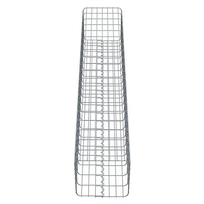 Gabiona Gabionensäule37 x 37 x 200 cm, Metall, Maschenbreite: 50 mm, Maschenhöhe: 100 mm - Bild eines Gabionenkorbs aus verzinktem Draht, ideal für Garten- und Landschaftsbau. Robuste Konstruktion für vielseitige Gestaltungsmöglichkeiten.