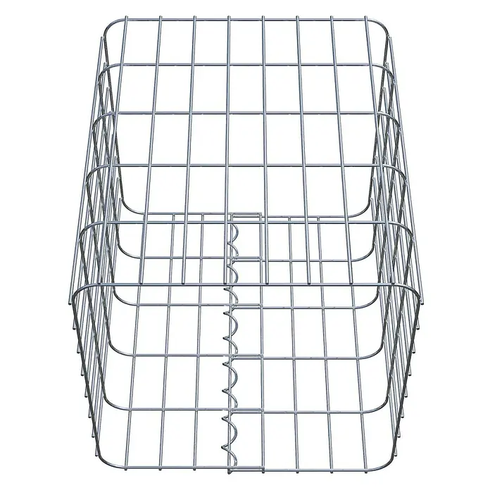 Gabiona Gabionensäule - 42 x 42 x 50 cm, Metall, Maschenbreite: 50 mm, Maschenhöhe: 100 mm - Das Bild zeigt eine Gabione aus Drahtgeflecht, ideal für Gartenbau und Landschaftsgestaltung. Sie ist robust und langlebig.