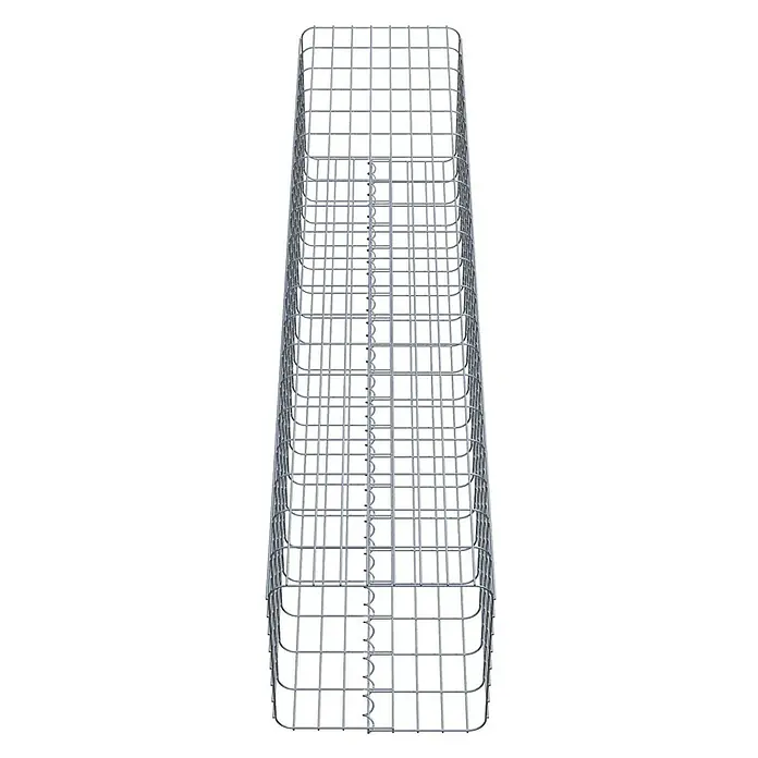 Gabiona Gabionensäule - 42 x 42 x 200 cm, Metall, Maschenbreite: 50 mm, Maschenhöhe: 100 mm - Ein Gabionenkorb aus Drahtgeflecht. Der Korb ist rechteckig und für Steine oder andere Materialien gedacht. Er bietet eine stilvolle Lösung für den Garten.