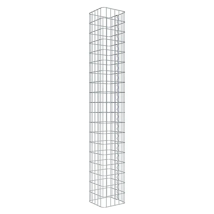Gabiona Gabionensäule - 27 x 27 x 190 cm, Metall, Maschenbreite: 50 mm, Maschenhöhe: 100 mm - Drahtgitterkorb für Steine, robust und stabil. Ideal für Gartengestaltung und Landschaftsbau.