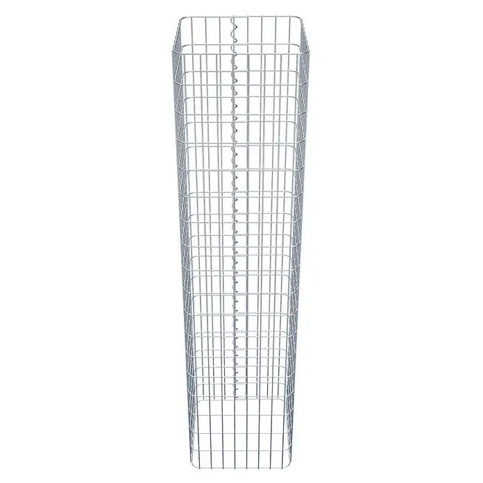 Gabiona Gabionensäule - 42 x 42 x 180 cm, Metall, Maschenbreite: 50 mm, Maschenhöhe: 100 mm - Gabionenkorb aus Drahtgeflecht. Ein dekoratives Element für den Garten- und Landschaftsbau, das mit Steinen befüllt werden kann, um Akzente zu setzen.