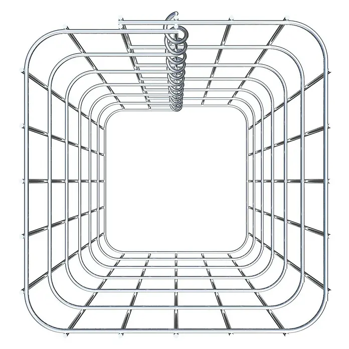 Gabiona Gabionensäule - 27 x 27 x 60 cm, Metall, Maschenbreite: 50 mm, Maschenhöhe: 100 mm - Wäschetrockner aus Metall mit Haken zum Aufhängen an der Decke für einfaches Trocknen von Wäsche.
