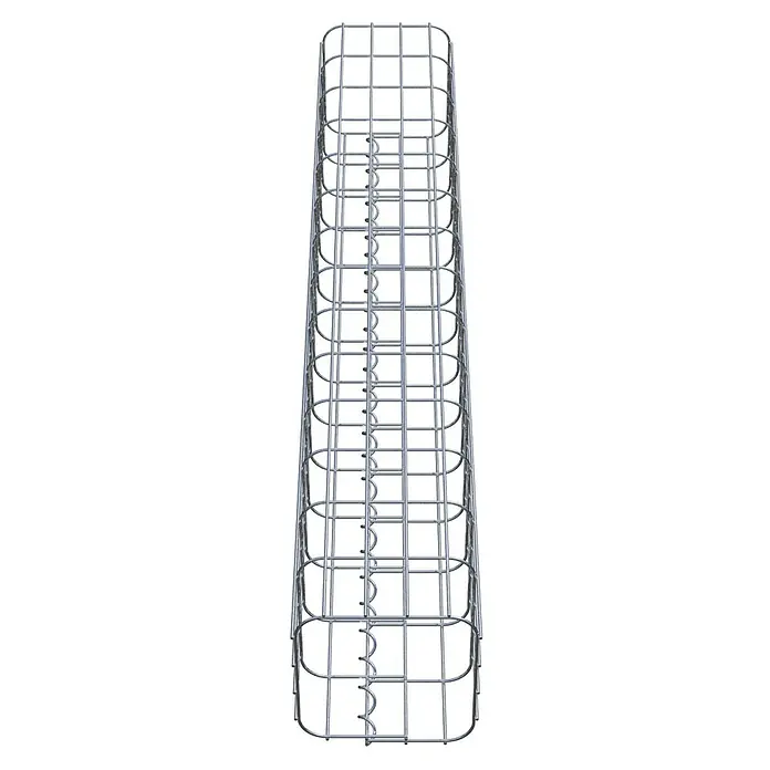 Gabiona Gabionensäule - 22 x 22 x 140 cm, Metall, Maschenbreite: 50 mm, Maschenhöhe: 100 mm - Produktabbildung eines Gabionenkorbs aus Metall, der eine robuste und dauerhafte Lösung für Landschaftsbau und Gestaltung bietet.