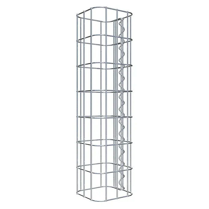Gabiona Gabionensäule - 17 x 17 x 70 cm, Metall, Maschenbreite: 50 mm, Maschenhöhe: 100 mm - Metallgitter für Pflanzen, das eine spiralförmige Stütze hat, ideal für das vertikale Wachstum und die Unterstützung von Kletterpflanzen im Garten.