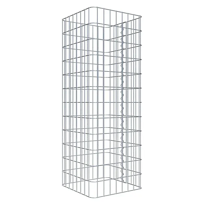 Gabiona Gabionensäule - 42 x 42 x 120 cm, Metall, Maschenbreite: 50 mm, Maschenhöhe: 100 mm - Drahtschotterkorb: Ein Gabionen-Drahtkorb, ideal für dekorative und funktionelle Anwendungen im Garten- und Landschaftsbau.