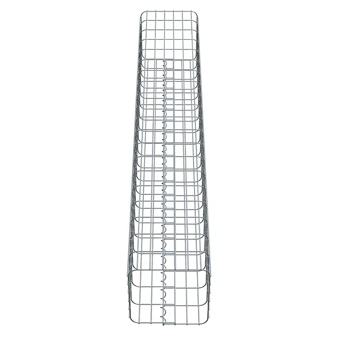 Gabiona Gabionensäule - 32 x 32 x 200 cm, Metall, Maschenbreite: 50 mm, Maschenhöhe: 100 mm - Ein langer Gabionenkorb aus Drahtgeflecht, ideal für dekorative Steinfüllungen im Garten. Robust und vielseitig einsetzbar als Sichtschutz oder Gestaltungselement.