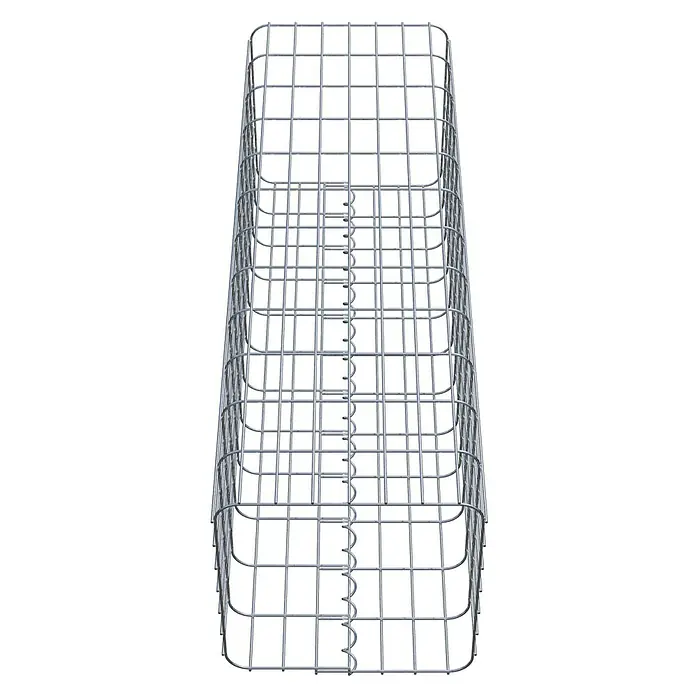 Gabiona Gabionensäule - 37 x 37 x 120 cm, Metall, Maschenbreite: 50 mm, Maschenhöhe: 100 mm - Ein länglicher Gabionenkorb aus verzinktem Drahtgeflecht, ideal für den Garten- und Landschaftsbau, mit stabilen Trennwänden zur Befüllung mit Steinen.