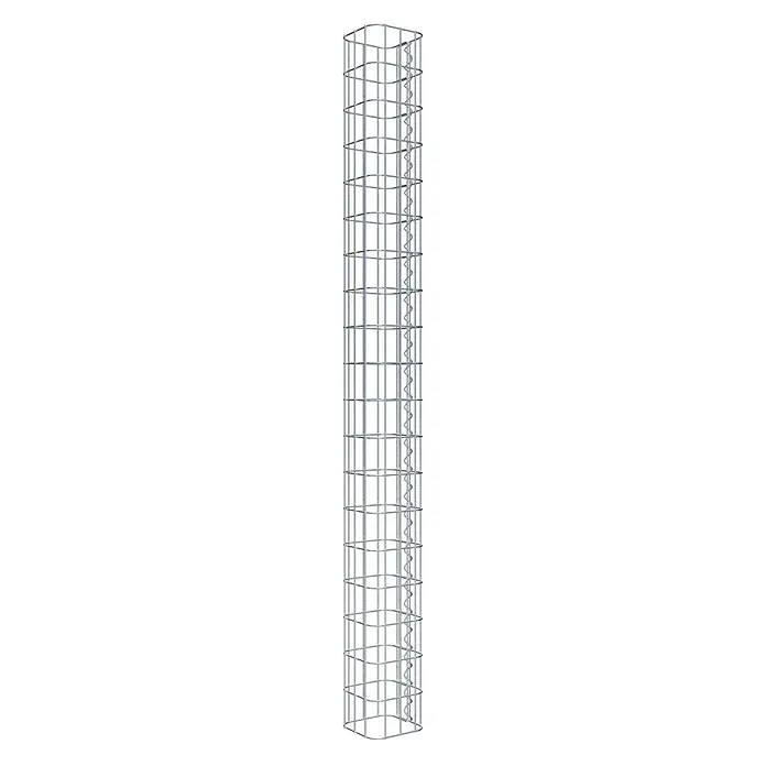 Gabiona Gabionensäule - 17 x 17 x 190 cm, Metall, Maschenbreite: 50 mm, Maschenhöhe: 100 mm - Metallstruktur für Gartenbau, bietet Halt und Stabilität für Pflanzen. Ideal für Kletterpflanzen und vertikale Gärten.