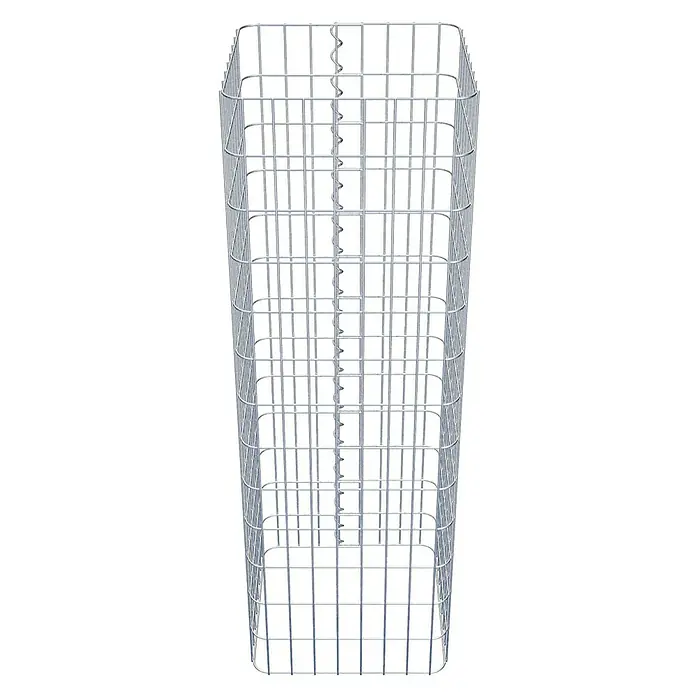 Gabiona Gabionensäule - 42 x 42 x 130 cm, Metall, Maschenbreite: 50 mm, Maschenhöhe: 100 mm - Gabionen-Steinkorb: Der Draht-Steinkorb mit spiralförmigen Abstandshaltern bietet eine stabile Struktur für vielfältige Gartengestaltungs- und Landschaftsbauprojekte.