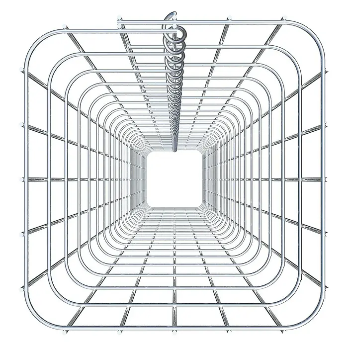 Gabiona Gabionensäule - 27 x 27 x 230 cm, Metall, Maschenbreite: 50 mm, Maschenhöhe: 100 mm - Metallkonstruktion mit Tunnelblick.