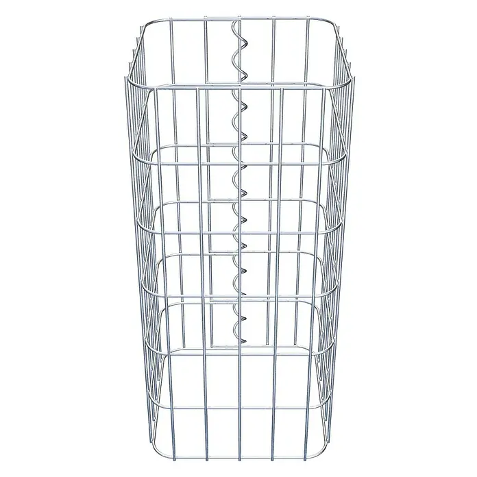 Gabiona Gabionensäule - 27 x 27 x 60 cm, Metall, Maschenbreite: 50 mm, Maschenhöhe: 100 mm - Ein Gabionenkorb aus stabilem Drahtgeflecht mit spiralförmigen Verstrebungen. Ideal für Gartengestaltung und als dekoratives Element.
