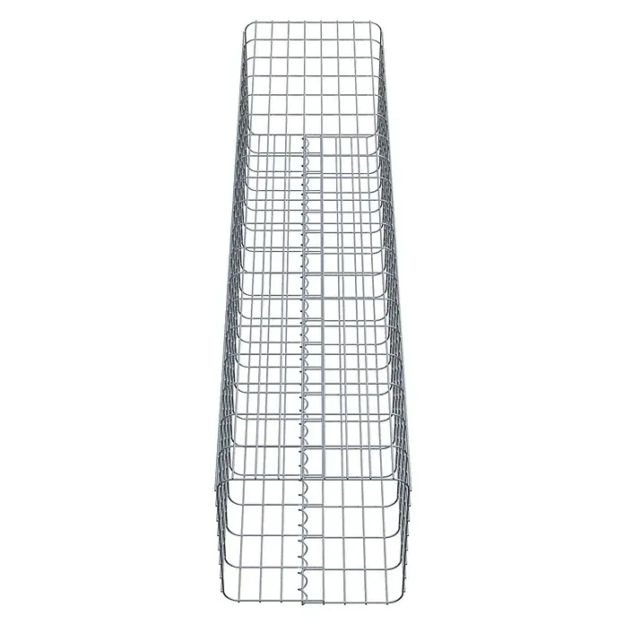 Gabiona Gabionensäule - 42 x 42 x 190 cm, Metall, Maschenbreite: 50 mm, Maschenhöhe: 100 mm - Aufnahme eines Gabionenkorbs aus verzinktem Drahtgeflecht, der sich ideal für den Garten- und Landschaftsbau eignet.