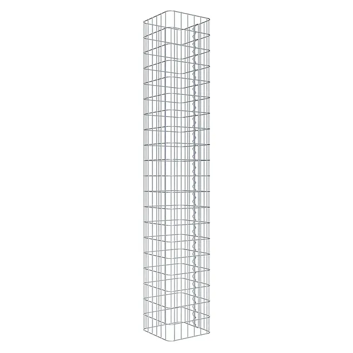 Gabiona Gabionensäule - 32 x 32 x 200 cm, Metall, Maschenbreite: 50 mm, Maschenhöhe: 100 mm - Ein hohes, schlankes Gabionen-Element aus Drahtgitter, ideal für dekorative Steinsäulen oder zur Grundstücksbegrenzung. Stabil und vielseitig einsetzbar.