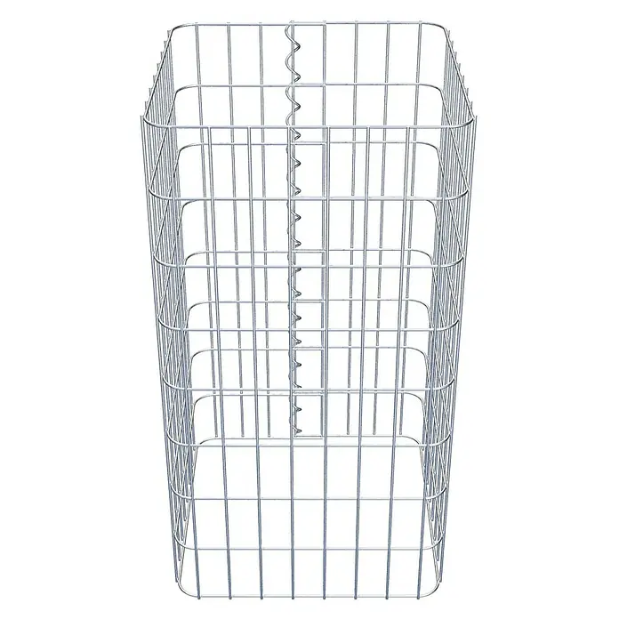 Gabiona Gabionensäule - 42 x 42 x 80 cm, Metall, Maschenbreite: 50 mm, Maschenhöhe: 100 mm - Ein Gabionenkorb aus Drahtgeflecht, ideal für den Garten- und Landschaftsbau. Die spiralförmige Verbindung sorgt für Stabilität.