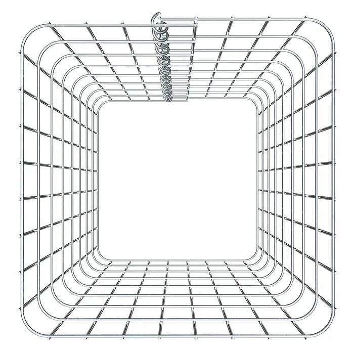 Gabiona Gabionensäule - 42 x 42 x 80 cm, Metall, Maschenbreite: 50 mm, Maschenhöhe: 100 mm - Ein quadratischer, verchromter Duschvorhangring mit Vorhanghaken für einen modernen Look im Badezimmer. Er sorgt für einen eleganten Touch.