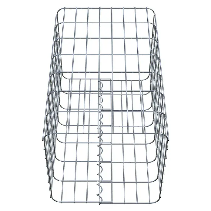 Gabiona Gabionensäule - 42 x 42 x 70 cm, Metall, Maschenbreite: 50 mm, Maschenhöhe: 100 mm - Die Abbildung zeigt einen Gabionenkorb aus verzinktem Draht, der eine robuste und langlebige Struktur für verschiedene Anwendungen bietet.