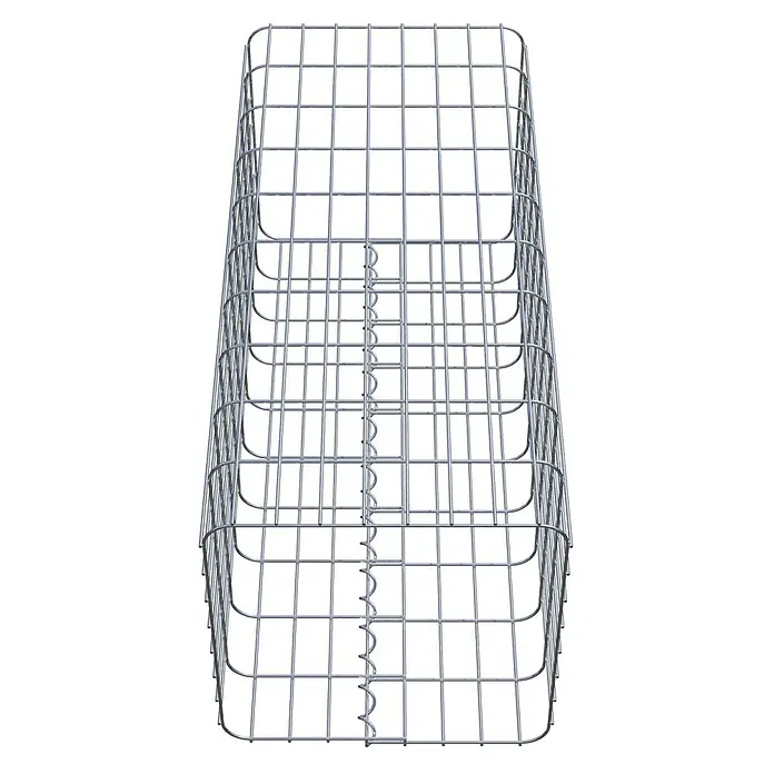 Gabiona Gabionensäule - 42 x 42 x 100 cm, Metall, Maschenbreite: 50 mm, Maschenhöhe: 100 mm - Ein Drahtgitterkorb für Steine. Der Gabionenkorb ist rechteckig und aus verzinktem Draht gefertigt, ideal für den Gartenbau und Landschaftsbau.