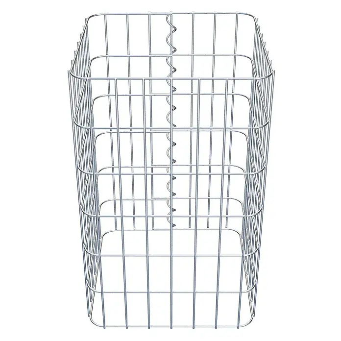 Gabiona Gabionensäule - 37 x 37 x 60 cm, Metall, Maschenbreite: 50 mm, Maschenhöhe: 100 mm - Ein hochformatiger Gabionenkorb aus verzinktem Drahtgitter mit spiralförmigen Verbindungen für Steinfüllungen.