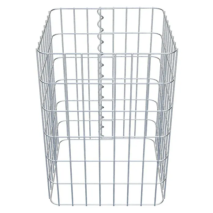 Gabiona Gabionensäule - 42 x 42 x 60 cm, Metall, Maschenbreite: 50 mm, Maschenhöhe: 100 mm - Das Bild zeigt einen Gabionenkorb aus verzinktem Draht, ideal für Gartenbau und Landschaftsgestaltung. Robuste Bauweise für Steine und mehr.