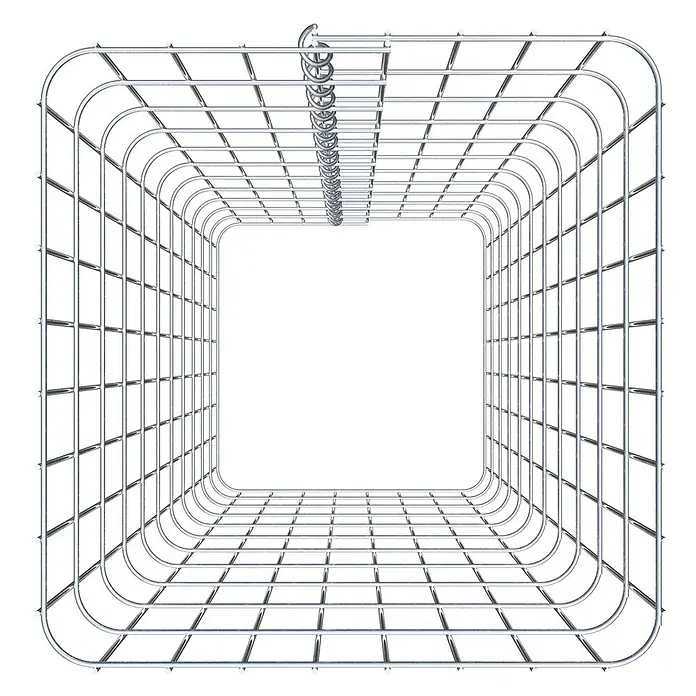 Gabiona Gabionensäule - 42 x 42 x 110 cm, Metall, Maschenbreite: 50 mm, Maschenhöhe: 100 mm - Drahtgitter-Tunnel: Ein dreidimensionales Drahtgittergerüst, das einen tunnelartigen Raum bildet, ideal für Design oder Präsentationen.