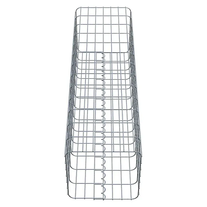 Gabiona Gabionensäule - 37 x 37 x 130 cm, Metall, Maschenbreite: 50 mm, Maschenhöhe: 100 mm - Ein rechteckiger Gabionenkorb aus verzinktem Drahtgitter für den Gartenbau. Ideal für kreative Gartengestaltung und Hangbefestigung.