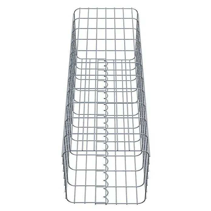 Gabiona Gabionensäule - 37 x 37 x 110 cm, Metall, Maschenbreite: 50 mm, Maschenhöhe: 100 mm - Abbildung eines Gabionenkorbs aus verzinktem Drahtgitter, ideal für Gartengestaltung und Landschaftsbau.