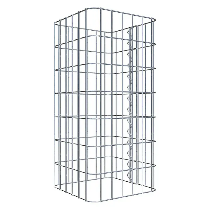 Gabiona Gabionensäule - 32 x 32 x 70 cm, Metall, Maschenbreite: 50 mm, Maschenhöhe: 100 mm - Ein Gabionenkorb aus Drahtgeflecht in Würfelform mit spiralförmigen Verbindungen. Das Produkt ist stabil und vielseitig verwendbar.