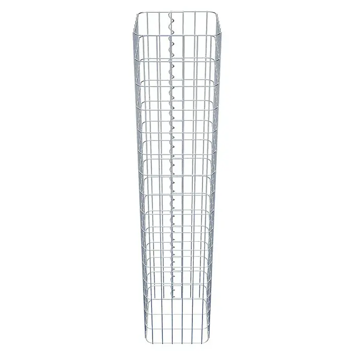 Gabiona Gabionensäule - 32 x 32 x 160 cm, Metall, Maschenbreite: 50 mm, Maschenhöhe: 100 mm - Ein Gabionenkorb aus verzinktem Stahldrahtgitter, ideal für den Garten- und Landschaftsbau zur Befüllung mit Steinen oder anderen Materialien.