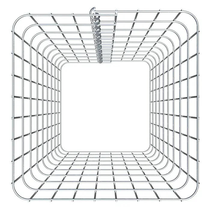 Gabiona Gabionensäule42 x 42 x 90 cm, Metall, Maschenbreite: 50 mm, Maschenhöhe: 100 mm - Metallischer quadratischer Wäscheständer mit Hängevorrichtung für Wäsche, ideal für die Organisation und Trocknung von Kleidung.