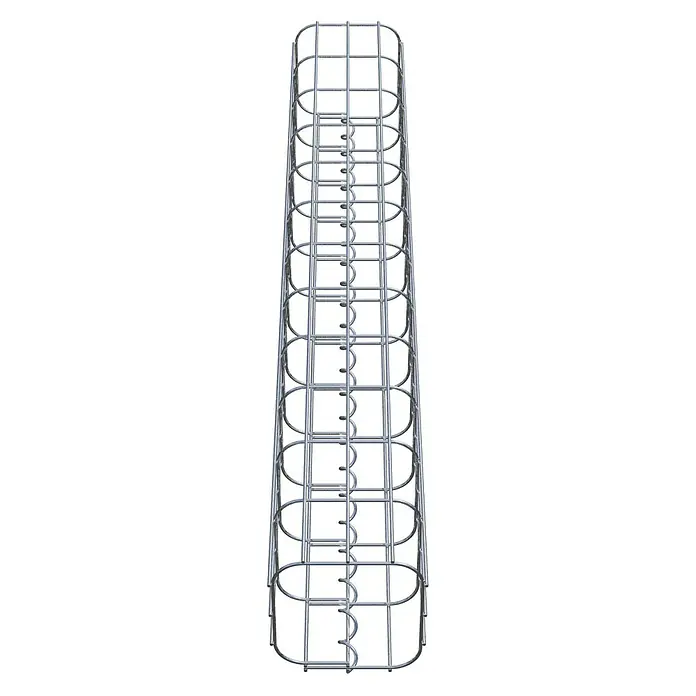 Gabiona Gabionensäule - 17 x 17 x 120 cm, Metall, Maschenbreite: 50 mm, Maschenhöhe: 100 mm - Dieses Bild zeigt eine industrielle Kabelführung aus Drahtgeflecht, die für die Organisation und den Schutz von Kabeln in verschiedenen Umgebungen konzipiert ist.