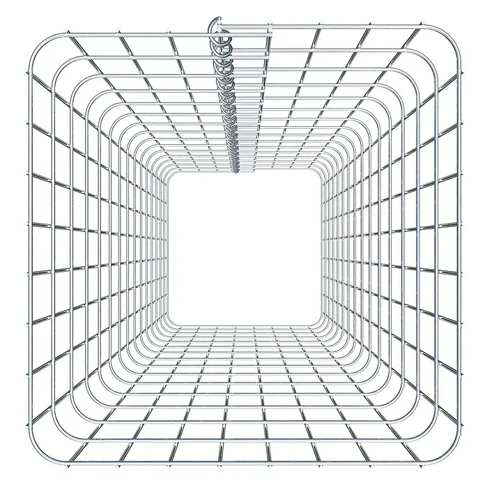 Gabiona Gabionensäule - 42 x 42 x 150 cm, Metall, Maschenbreite: 50 mm, Maschenhöhe: 100 mm - Metallkorb für Produkte, der sich ideal für die Warenpräsentation eignet. Seine Konstruktion ermöglicht eine optimale Sichtbarkeit.
