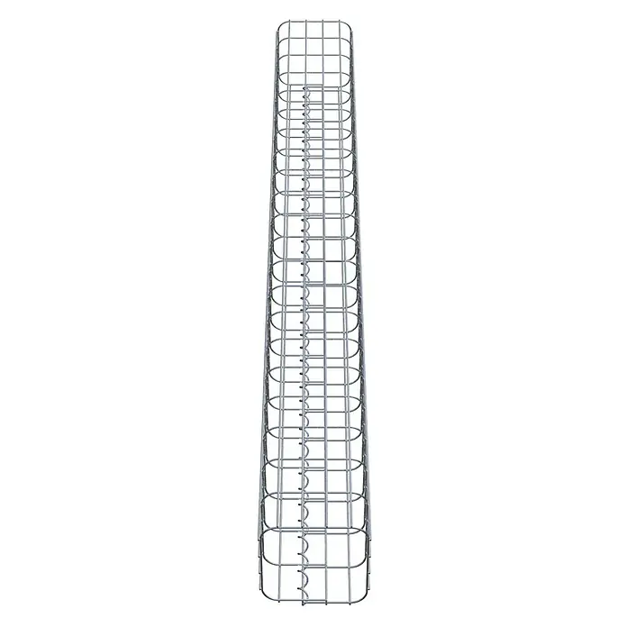 Gabiona Gabionensäule - 22 x 22 x 210 cm, Metall, Maschenbreite: 50 mm, Maschenhöhe: 100 mm - Draufsicht eines Drahtgitter-Kabelschachts, der für die sichere Kabelführung und Organisation in verschiedenen Umgebungen ausgelegt ist.